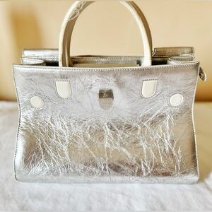 Christian Dior Medium Diorama Metallic Silver Bag – Fair Condition